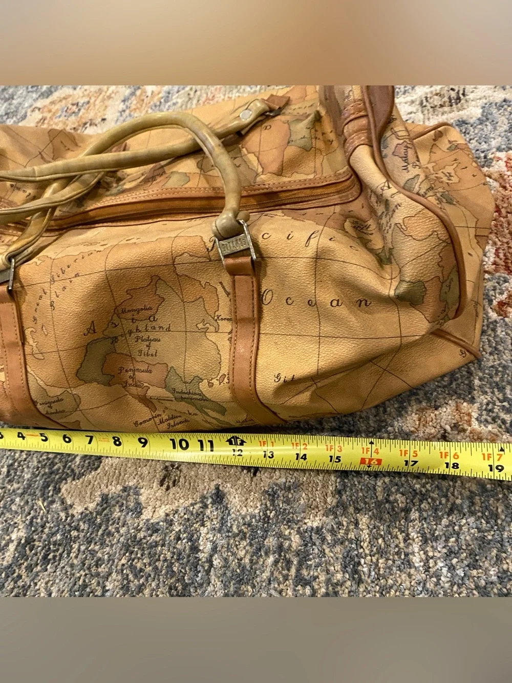 Bag, Vintage Map-Print Travel Duffle
